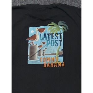 Tomma Bahama Shirt Men XL Black Latest Post UPF 30 Beach Pelican Graphic Tee